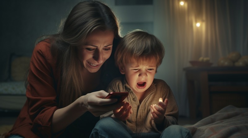 Яжмать-блогер снимала ребенка на телефон, пока он плакал